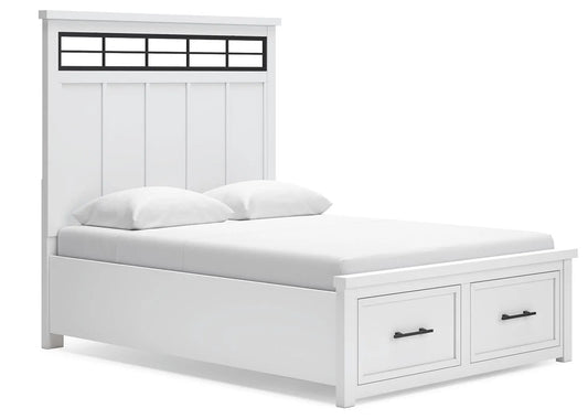 Cama Ashbryn Queen con panel de almacenaje