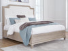 Cama de panel tapizada tamaño Queen Jorlaina