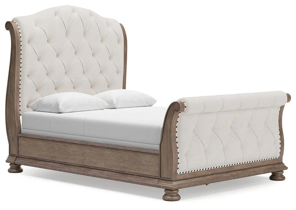 Cama trineo tapizada tamaño Queen Ardenfield