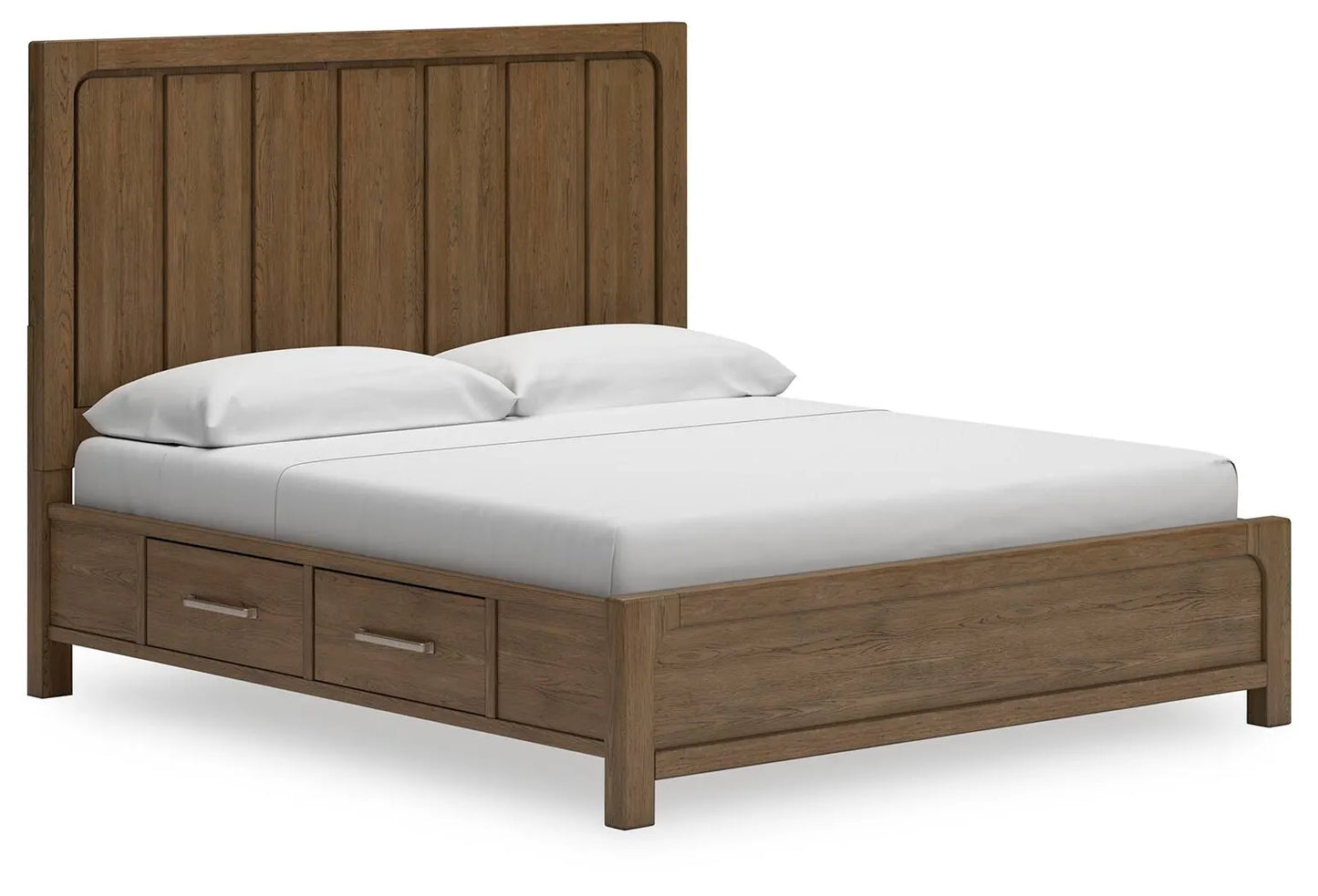 Cama Cabalynn King con panel y almacenamiento