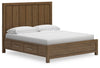 Cama Cabalynn King con panel y almacenamiento