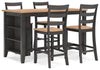 Mesa de comedor a la altura de la encimera y 4 taburetes de bar Gesthaven