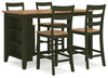 Mesa de comedor a la altura de la encimera y 4 taburetes de bar Gesthaven