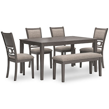 Mesa de comedor y 4 sillas y banco Wrenning (Juego de 6)