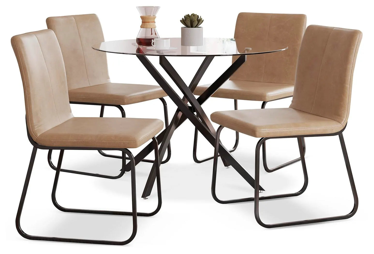 Mesa de comedor Pharwynn y 4 sillas