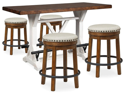 Mesa de altura de mostrador Valebeck y 4 taburetes