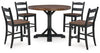 Mesa de comedor de altura de mostrador y 4 taburetes de bar Valebeck