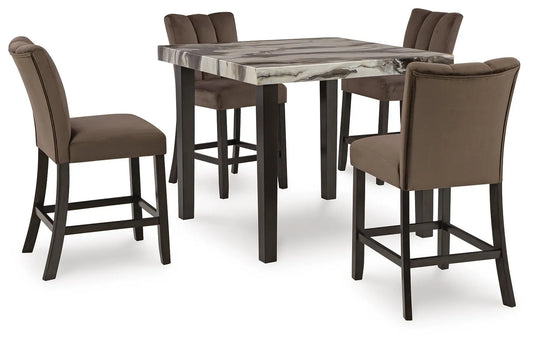 Mesa de comedor a la altura del mostrador y 4 taburetes de bar Jazmore