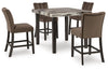 Mesa de comedor a la altura del mostrador y 4 taburetes de bar Jazmore