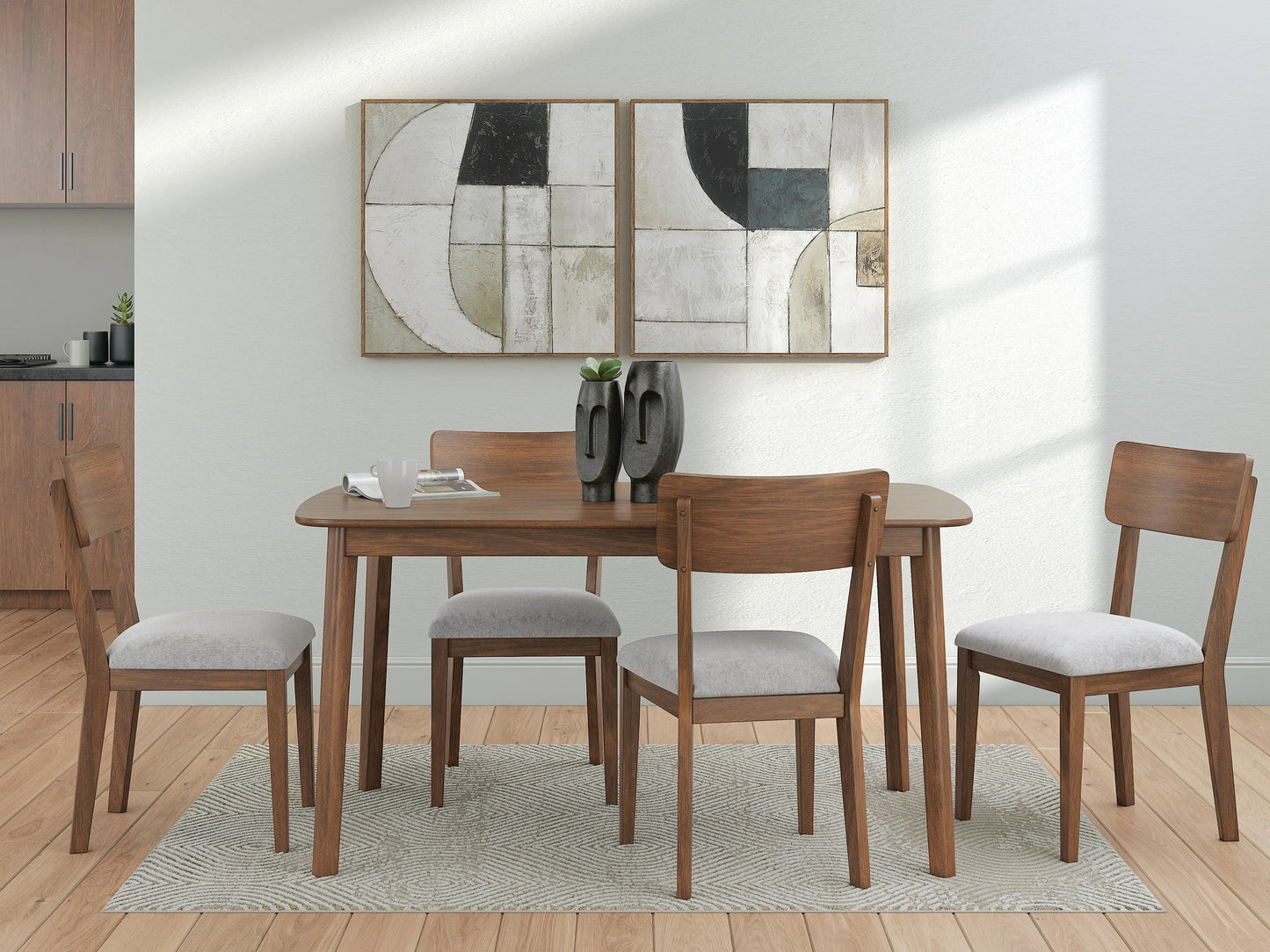 Mesa de comedor Lyncott y 4 sillas (Juego de 5)