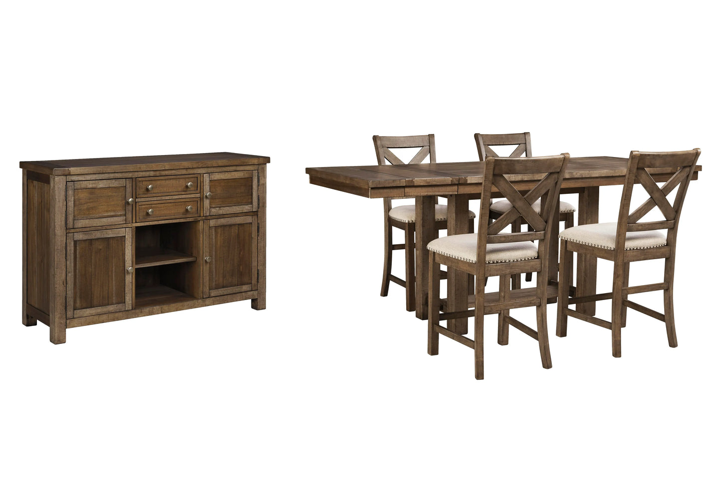Juego de comedor de 6 piezas a la altura de mostrador
