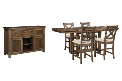 Juego de comedor de 6 piezas a la altura de mostrador