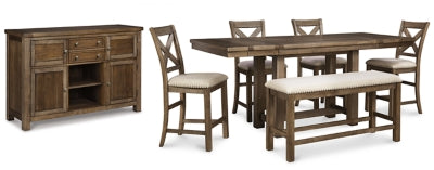 Paquete de comedor de altura de mostrador de 7 piezas