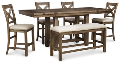 Juego de comedor de 6 piezas a la altura de mostrador