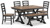 Mesa de comedor Wildenauer, 4 sillas y banco