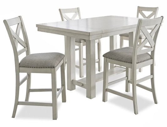 Mesa de comedor de altura de mostrador Robbinsdale y 4 taburetes de bar