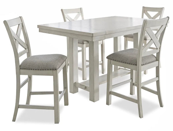 Mesa de comedor de altura de mostrador Robbinsdale y 4 taburetes de bar