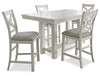 Mesa de comedor de altura de mostrador Robbinsdale y 4 taburetes de bar