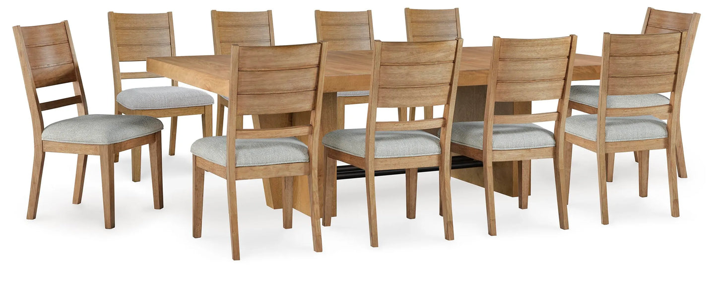 Mesa de comedor Kristiland y 10 sillas
