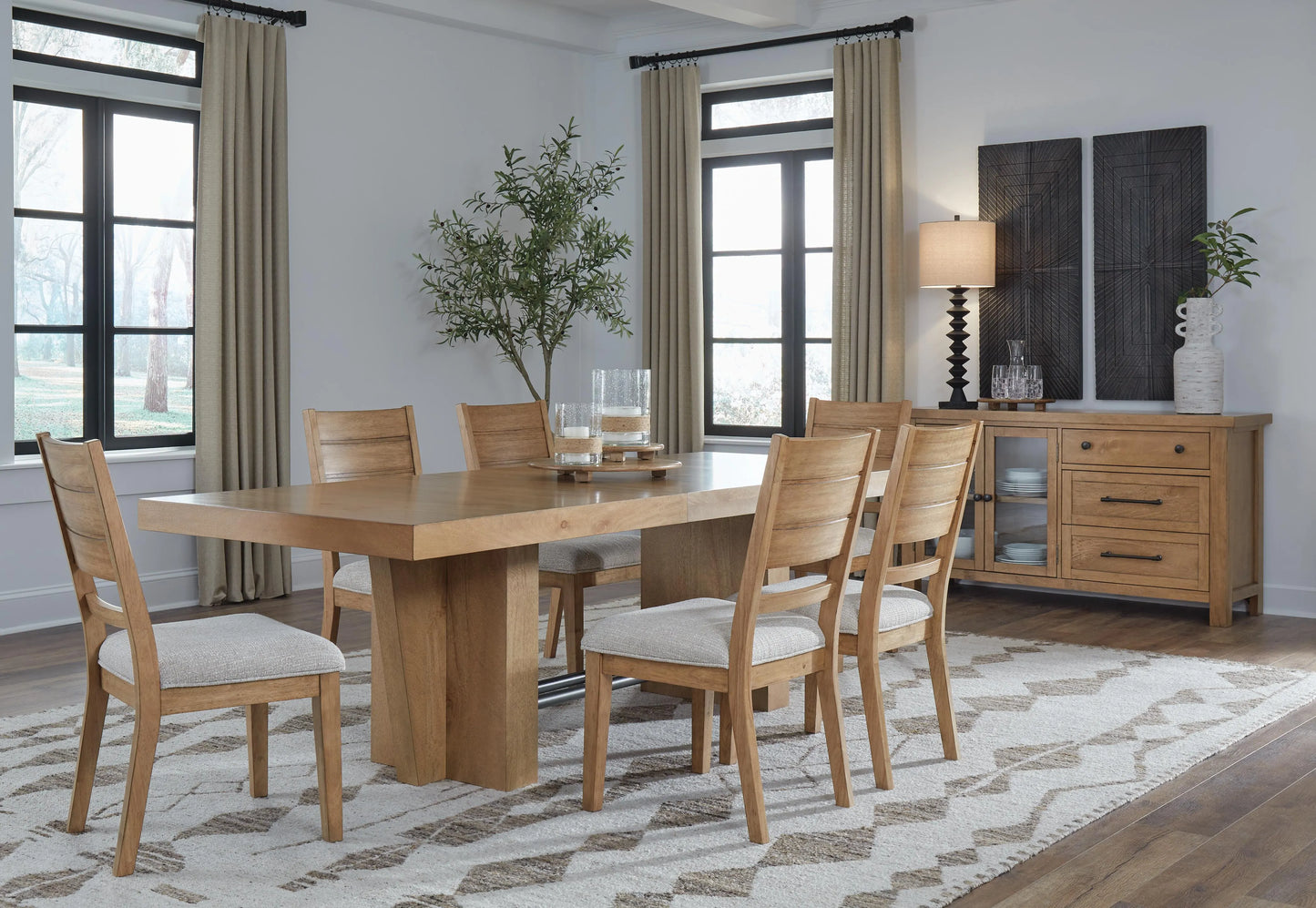 Mesa de comedor Kristiland y 6 sillas