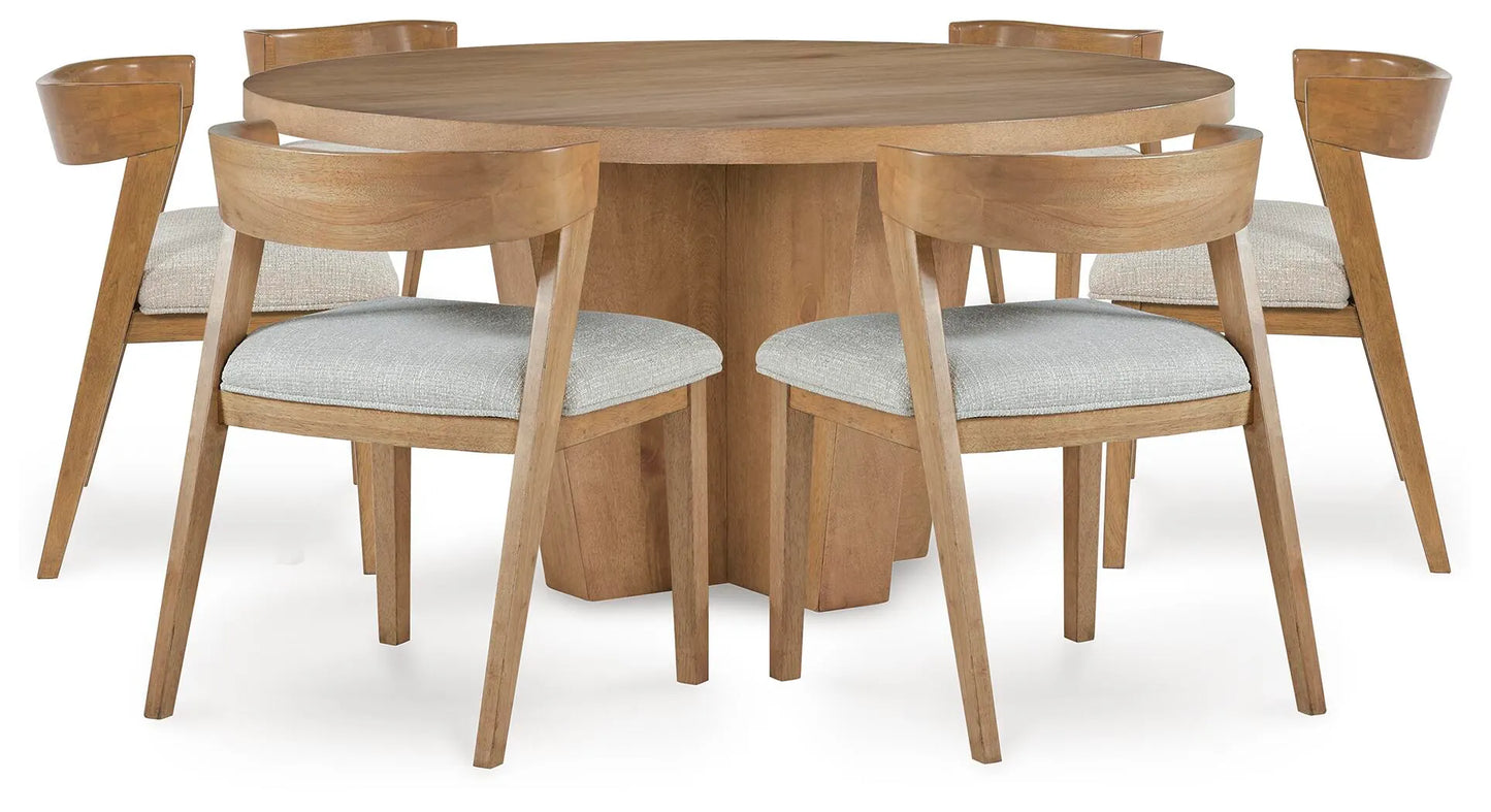 Mesa de comedor Kristiland y 6 sillas