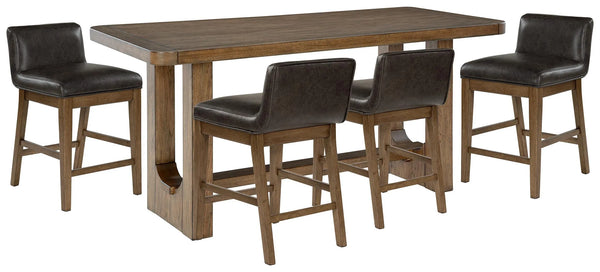 Mesa de comedor a la altura de mostrador Cabalynn y 4 taburetes de bar
