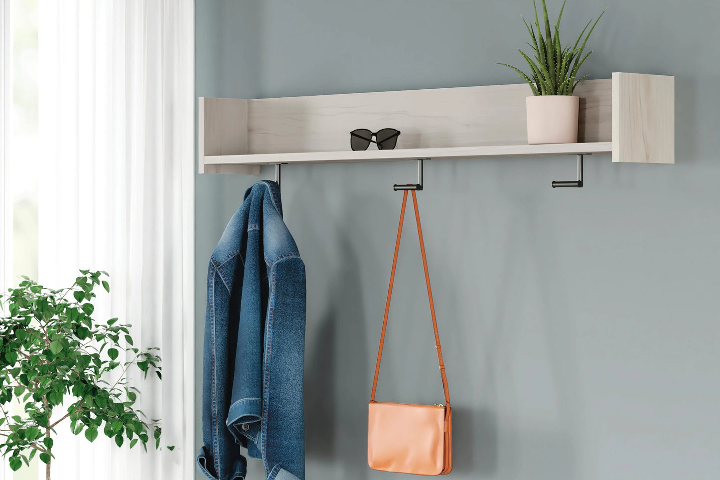 Perchero de pared Socalle con estante