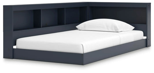 Cama de almacenamiento doble Simmenfort con estantería