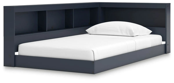 Cama de almacenamiento doble Simmenfort con estantería