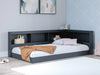 Cama de almacenamiento doble Simmenfort con estantería
