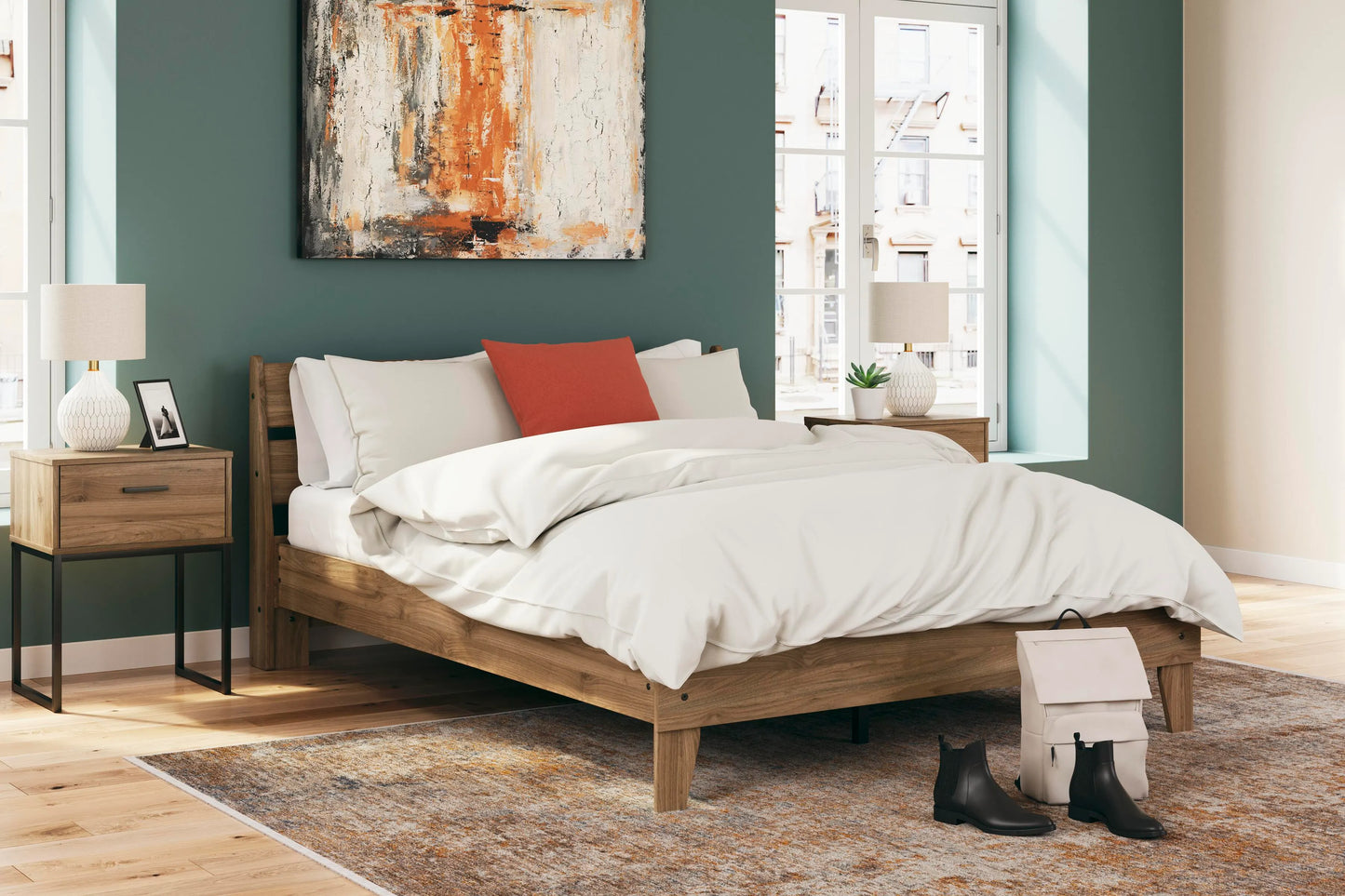 Cama con paneles Deanlow Queen Platform