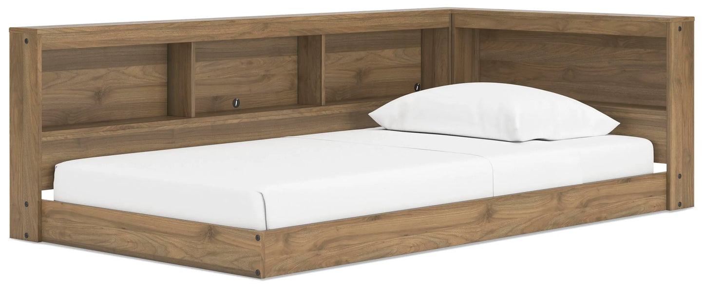 Cama Deanlow doble con estantería de almacenamiento