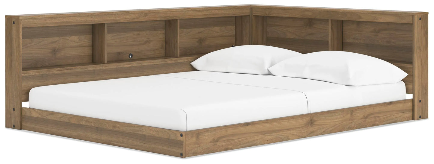 Cama Deanlow Full con Estantería de Almacenamiento