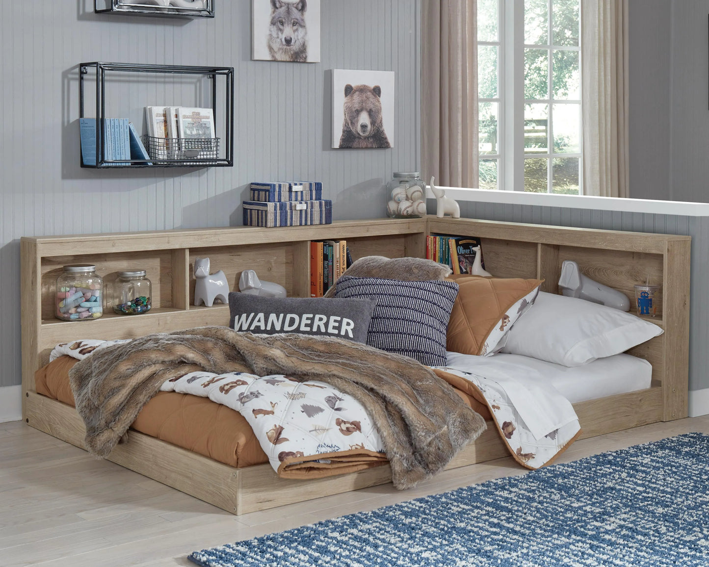 Cama Oliah con almacenaje tipo estantería