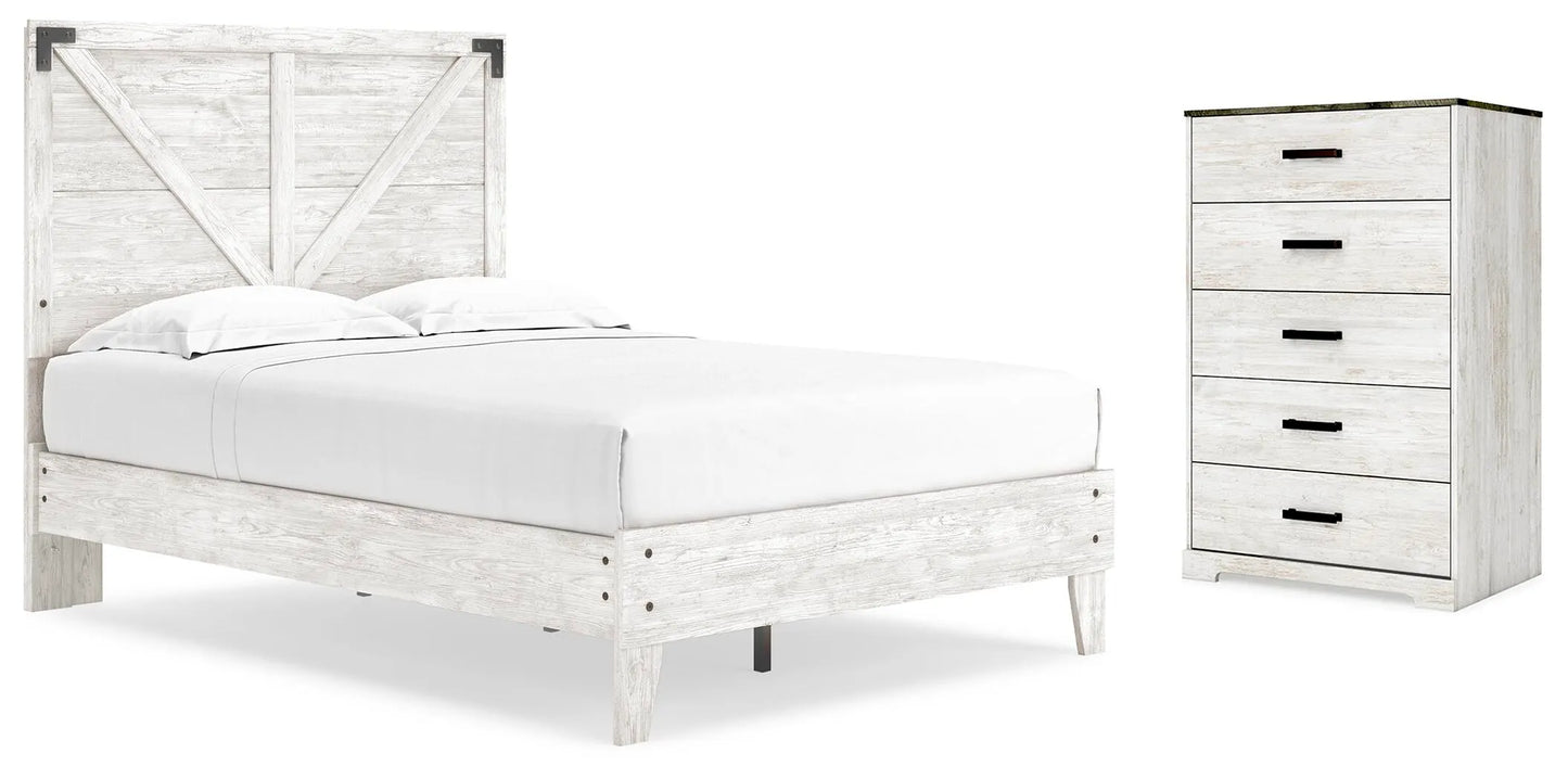 Cama de panel completo Shawburn con cómoda