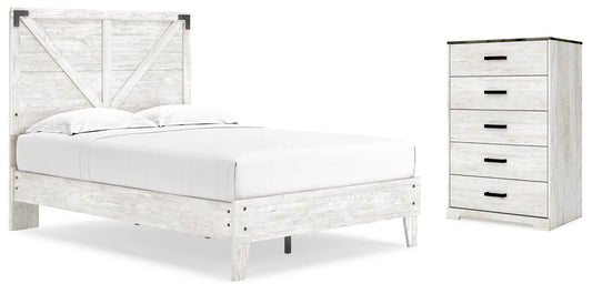 Cama de panel completo Shawburn con cómoda