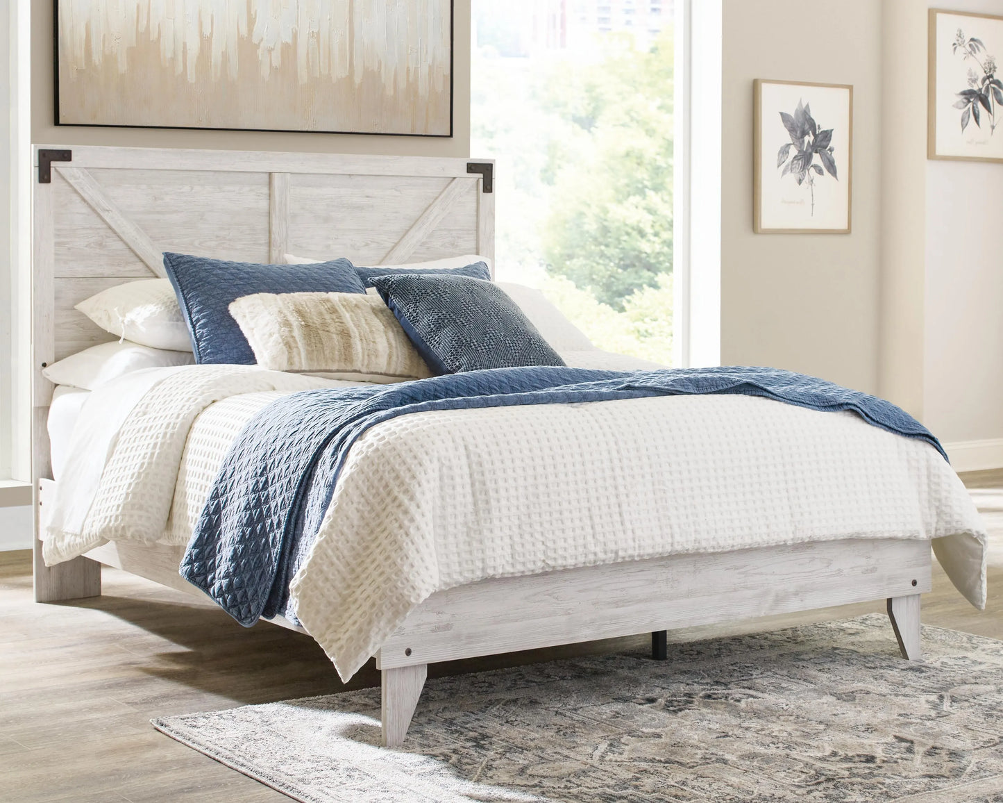 Cama con Plataforma Shawburn Queen Crossbuck
