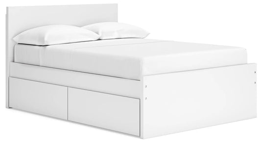 Cama de plataforma Onita con panel completo y 1 cajón de almacenamiento lateral