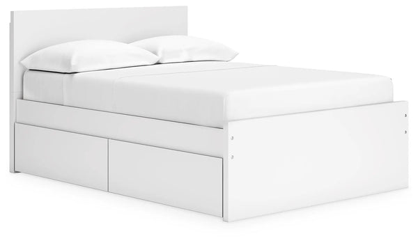 Cama de plataforma Onita de panel completo con 2 espacios de almacenamiento laterales