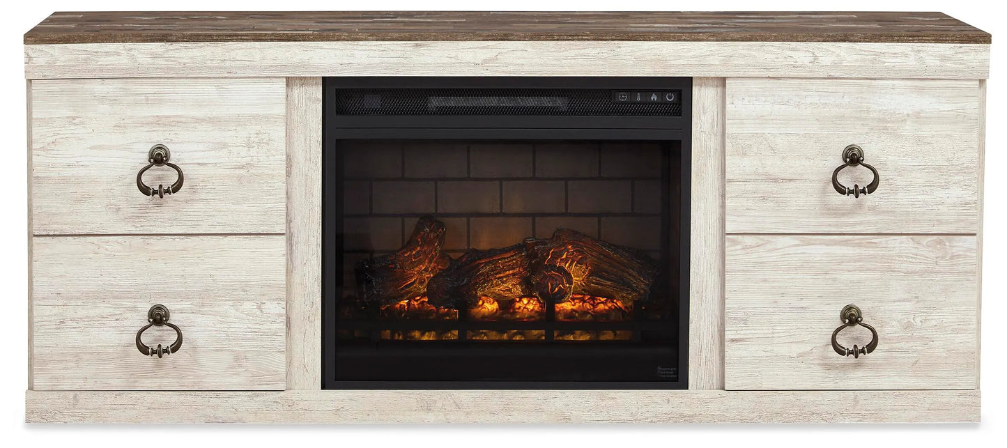 Mueble de TV Willowton con chimenea eléctrica