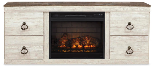 Mueble de TV Willowton con chimenea eléctrica