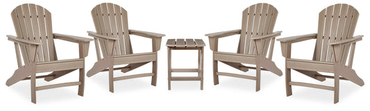 Juego de 4 sillas Adirondack y mesa auxiliar para exteriores Sundown Treasure