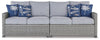 Sofá biplaza Naples Beach para exterior con brazo derecho e izquierdo y cojines (Set de 2)