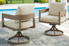 Sillón giratorio de exterior Serene Bay con cojín (juego de 2)