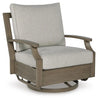 Sillón balancín giratorio Rainier Ranch para exterior con cojín