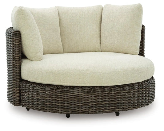 Sillón giratorio de exterior Kimora con cojín