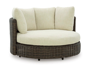 Sillón giratorio de exterior Kimora con cojín