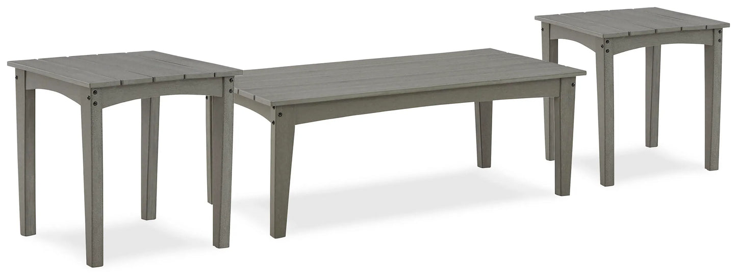 Juego de mesa auxiliar de exterior de 3 piezas