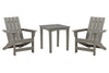 Juego de sillas Adirondack para exterior con mesa auxiliar