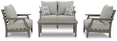 4-Piece Outdoor Loveseat Conversation Set